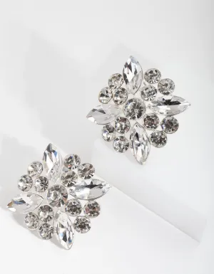 Silver Vintage-Style Stud Earrings