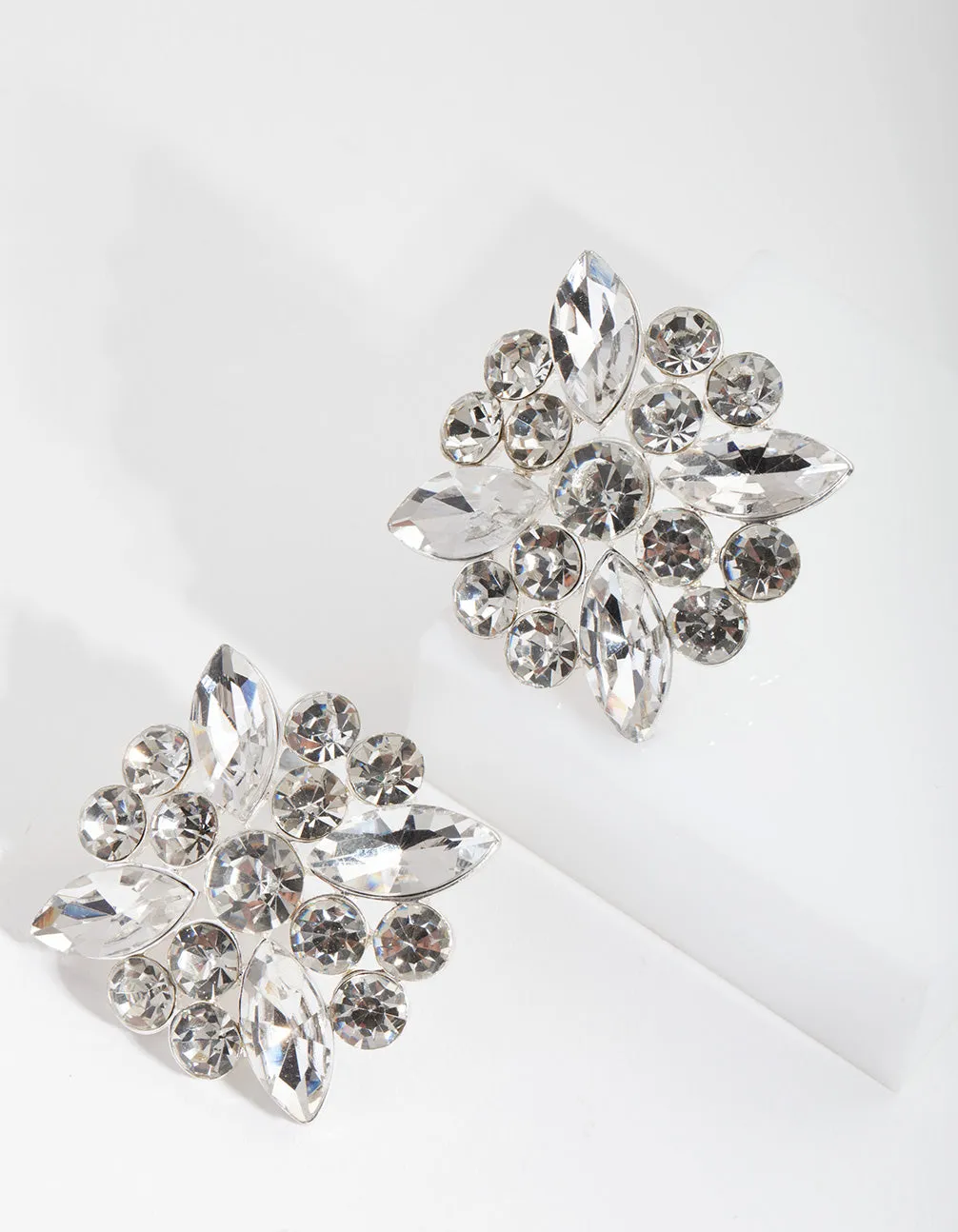 Silver Vintage-Style Stud Earrings