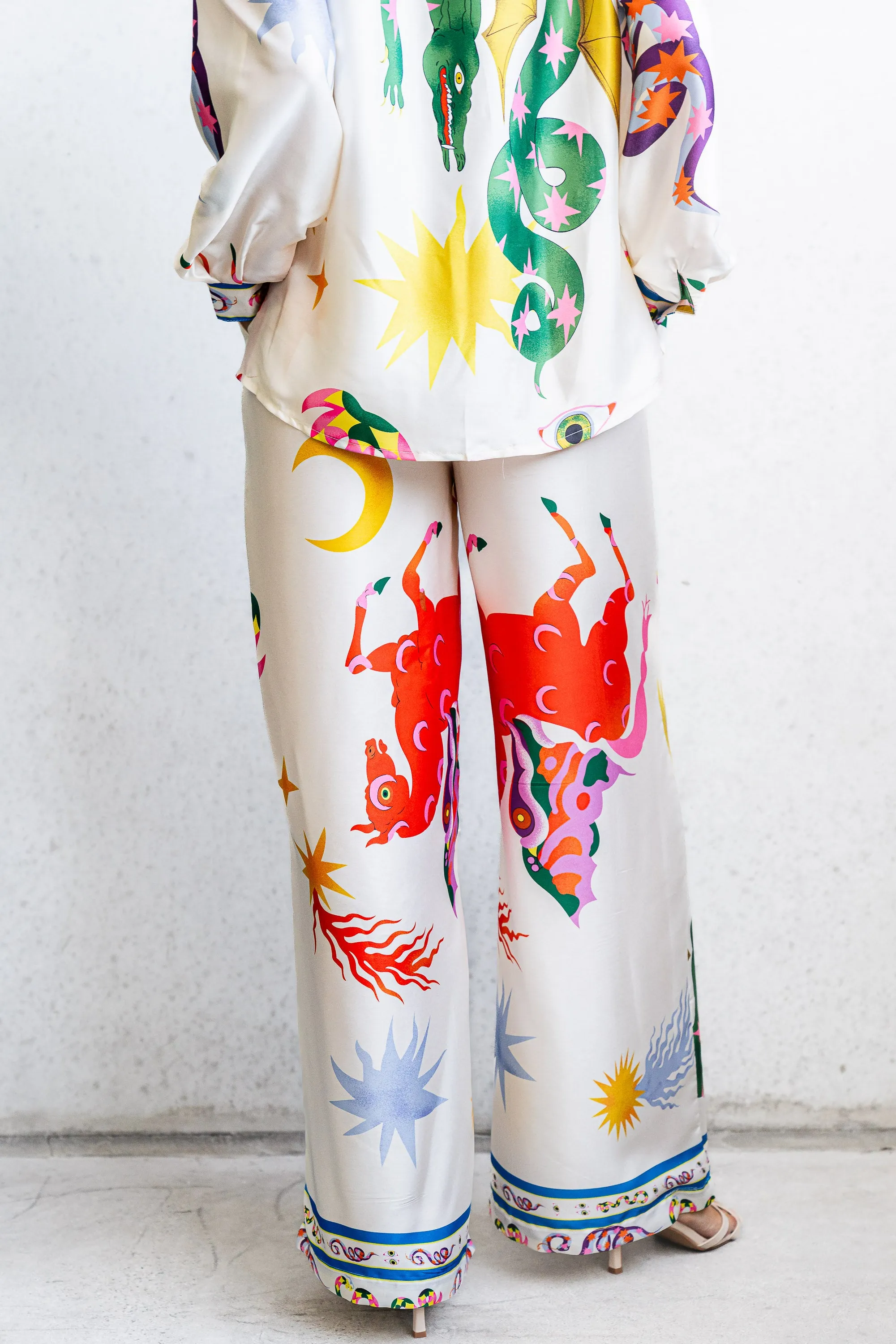 Siren Print Pant - Cream