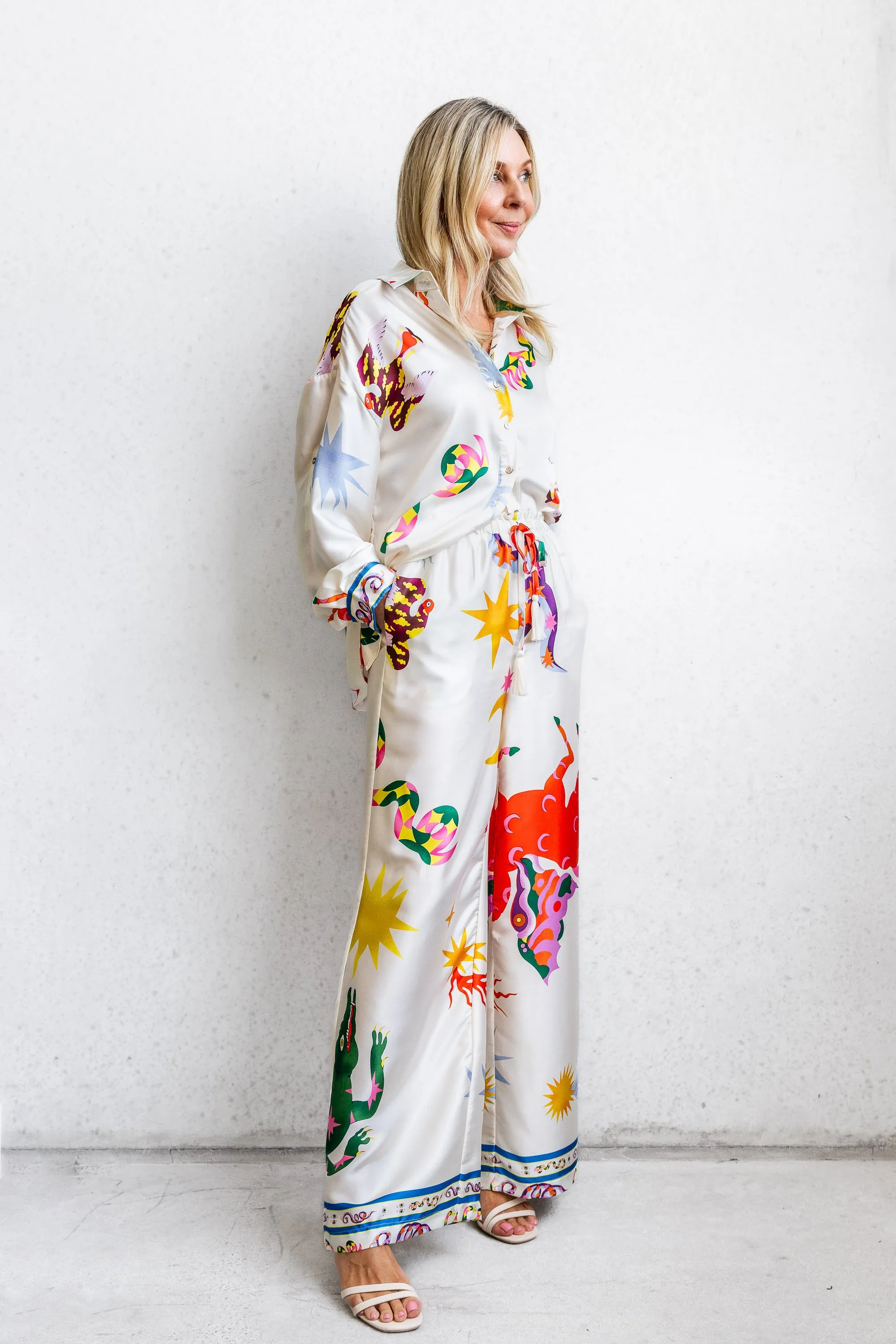 Siren Print Pant - Cream