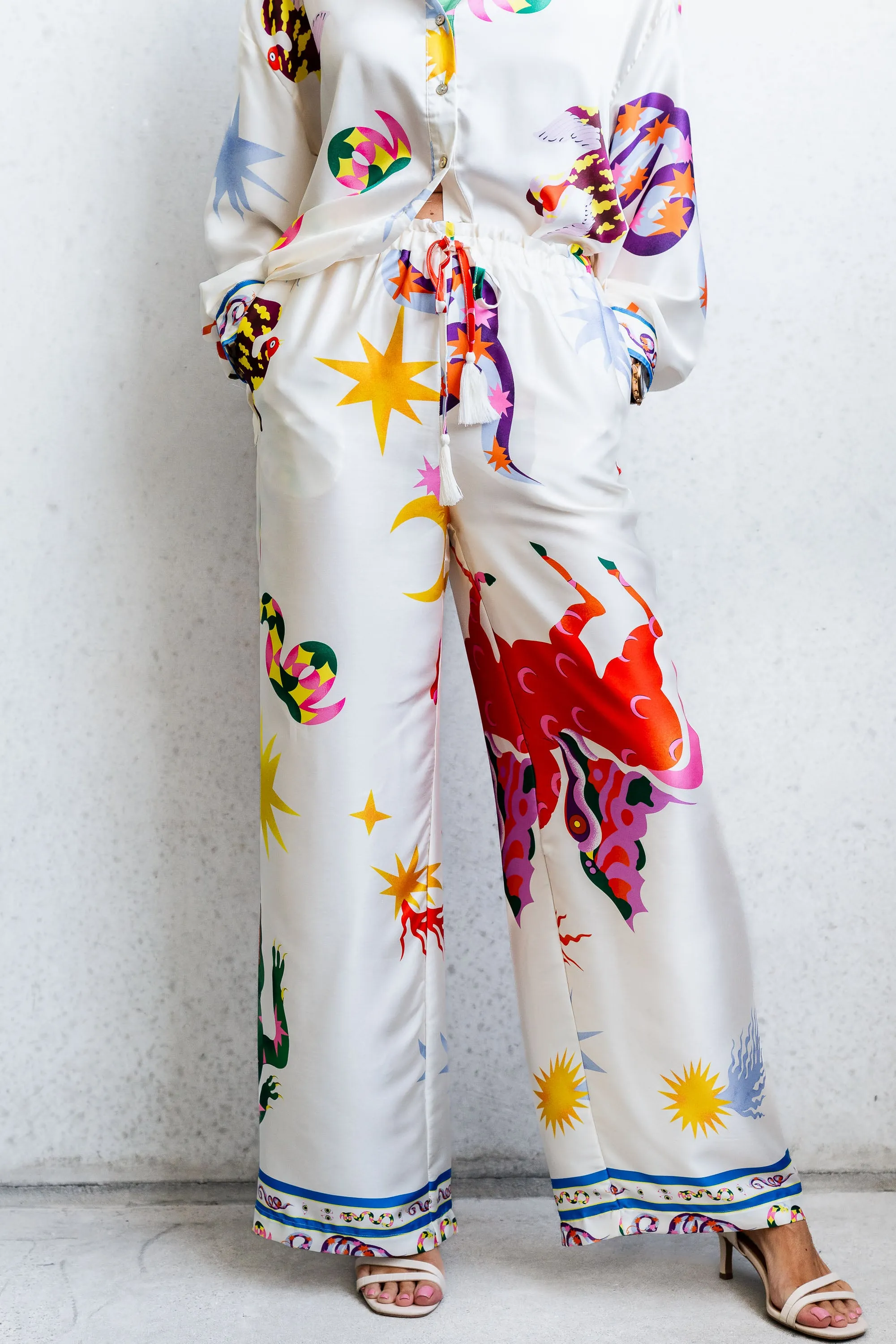 Siren Print Pant - Cream