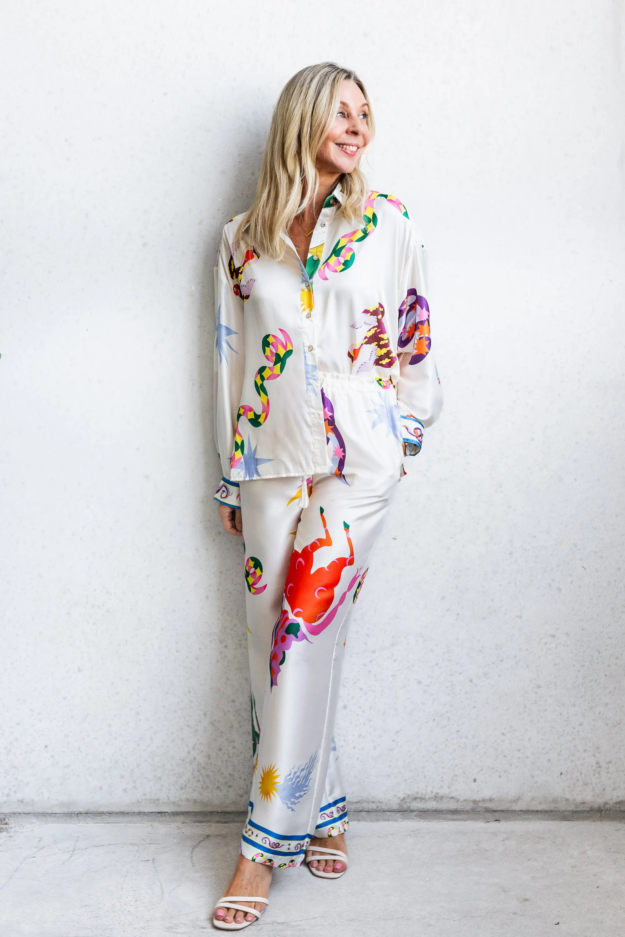 Siren Print Pant - Cream