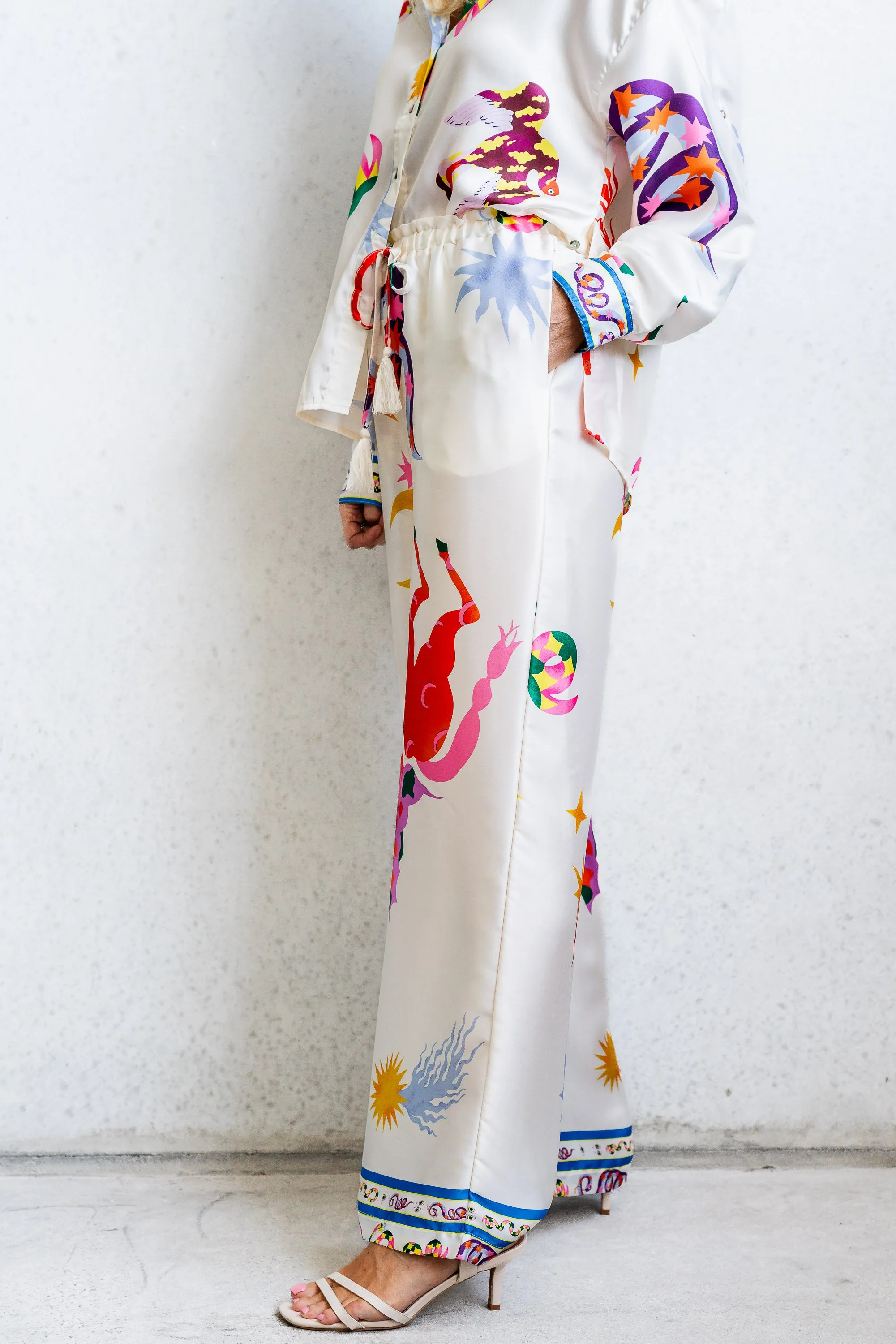 Siren Print Pant - Cream