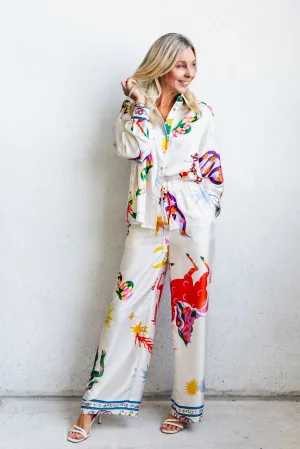 Siren Print Pant - Cream
