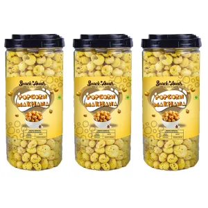 SnackAmor Crunchy Popcorn Makhana Jars - Desi Style (125g each)
