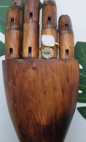 Starlight Druzy Agate and Mother of Pearl Ring