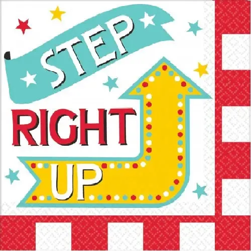 Step Right Up Carnival Napkins - Beverage 16 Pkt