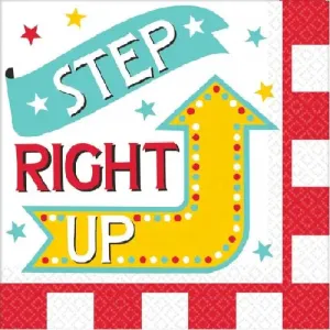 Step Right Up Carnival Napkins - Beverage 16 Pkt