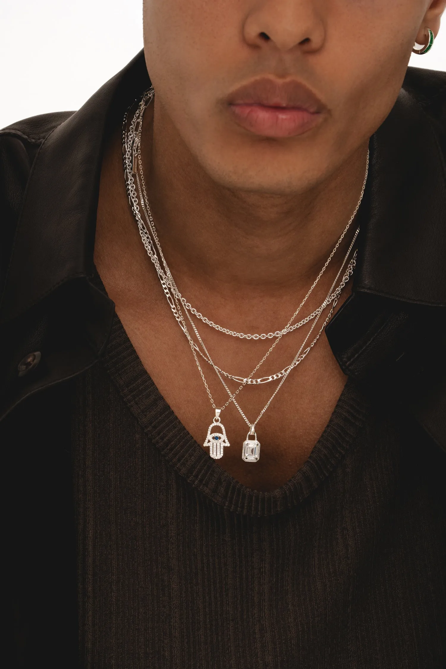 Studded Hamsa - Silver