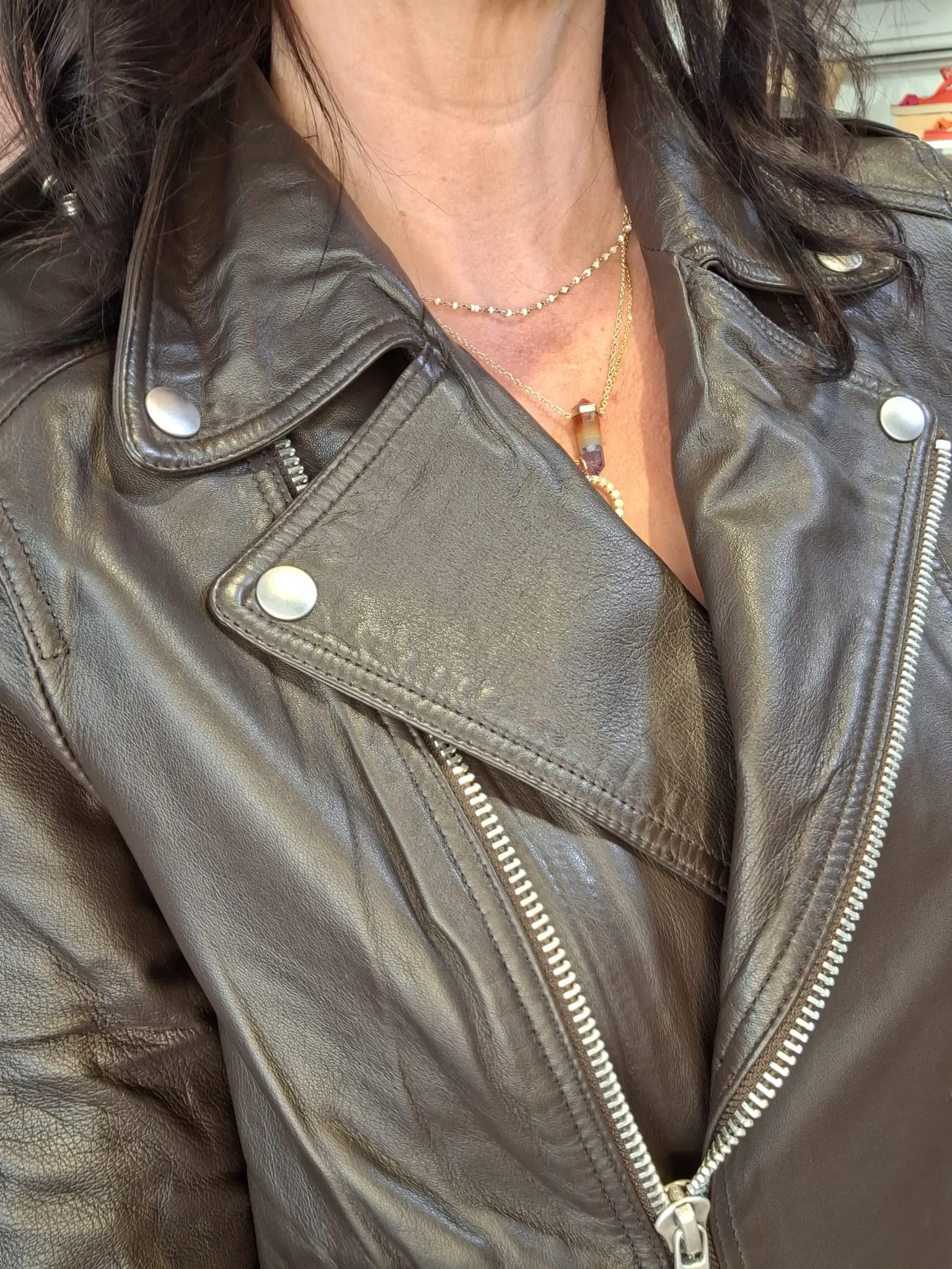 Studded Leather Jacket in Java