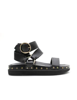 STUDDED SANDAL - BLACK/GOLD