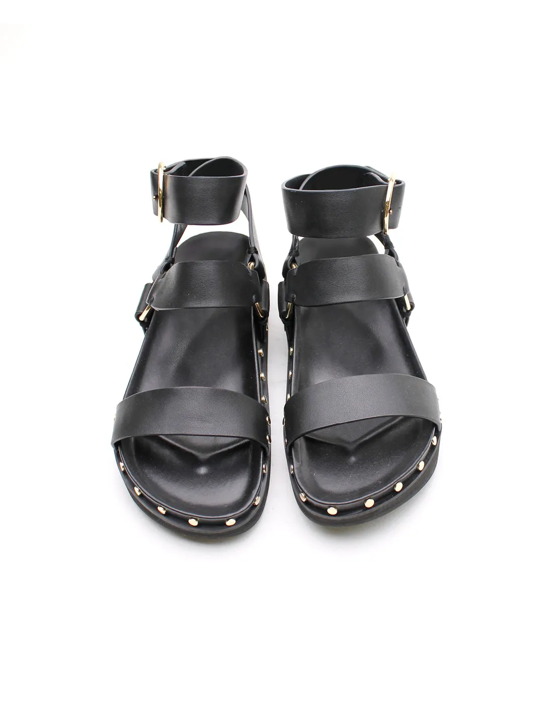 STUDDED SANDAL - BLACK/GOLD
