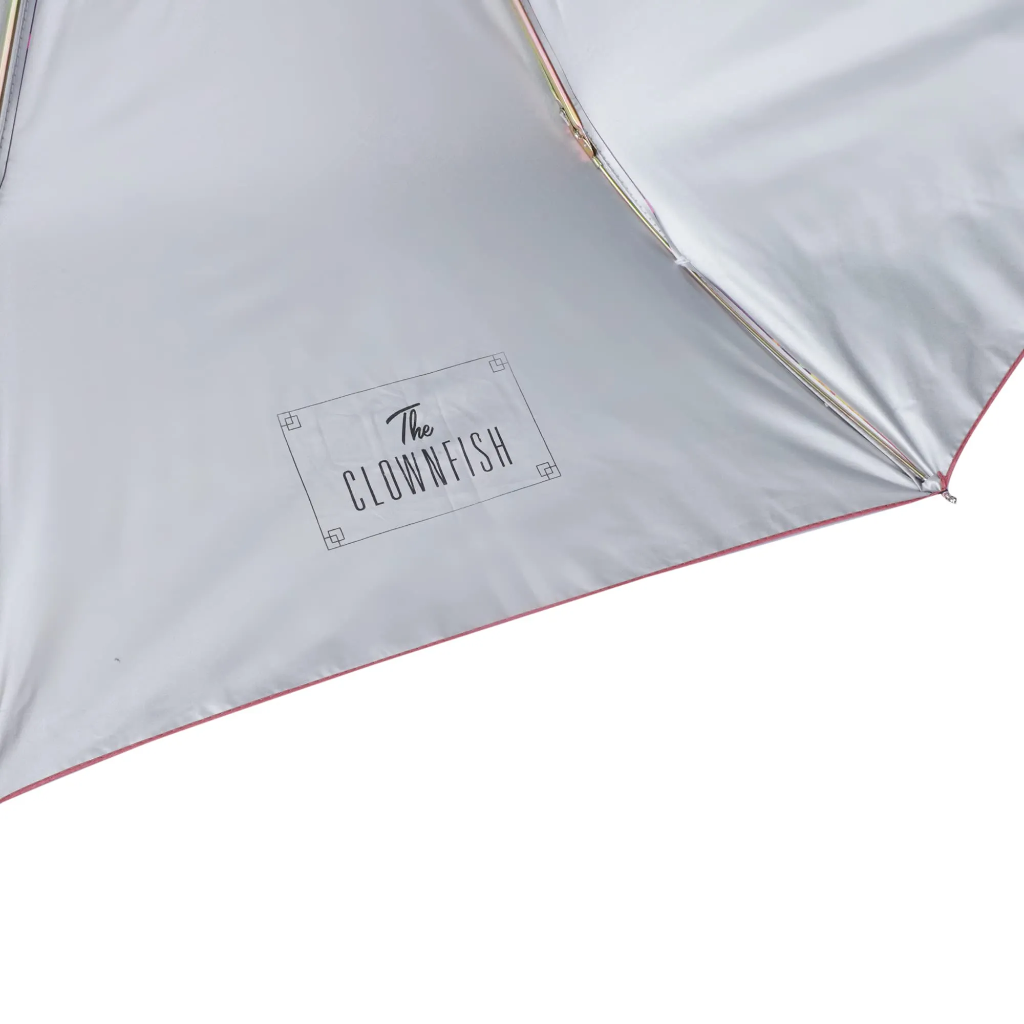 THE CLOWNFISH Umbrella Polka Dot Series 3 Fold Auto Open Waterproof Water Repellent Nylon Double Coated Silver Lined Umbrellas For Men and Women (Purple with Peach border)