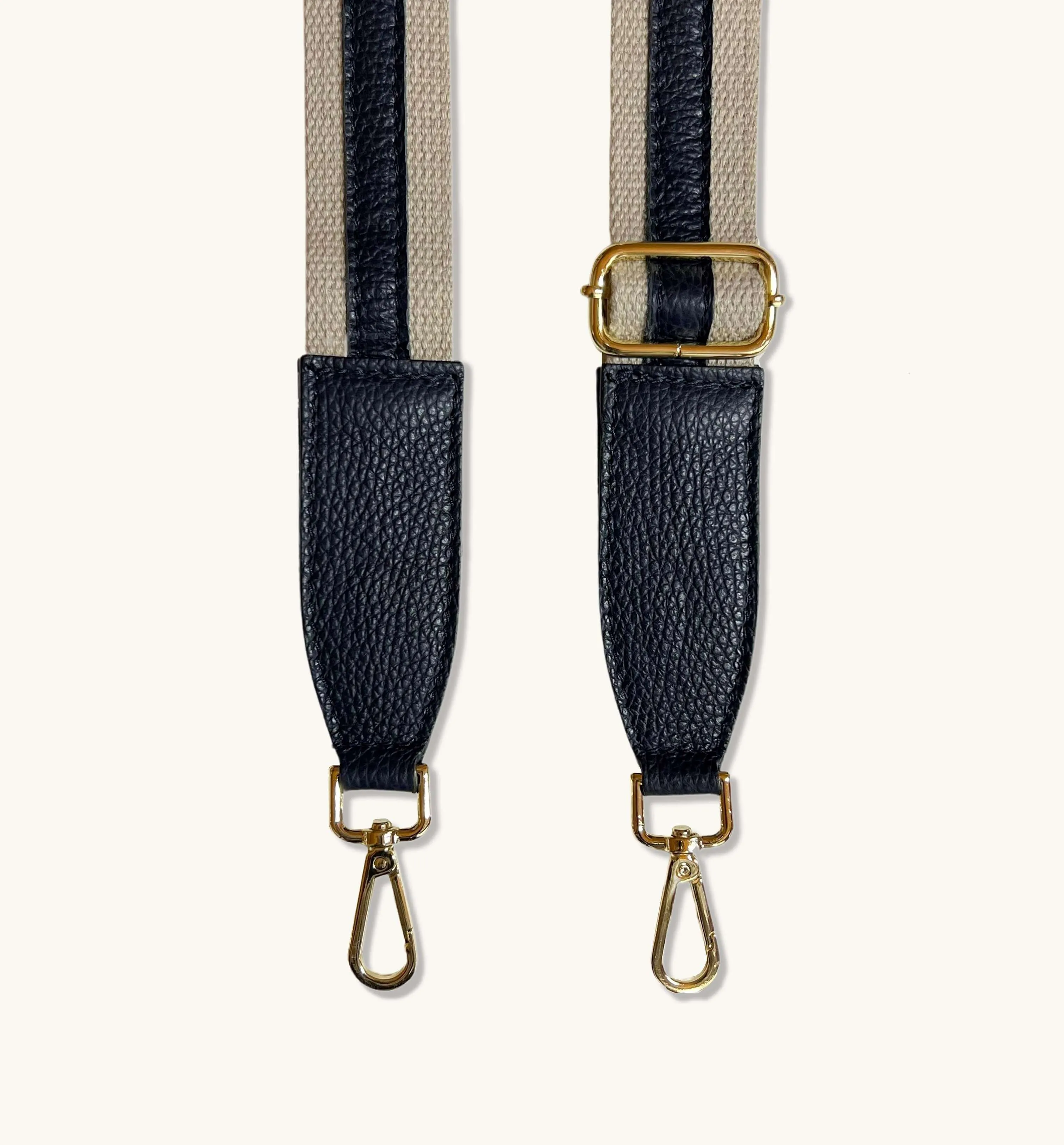 The Tassel Navy Leather Crossbody Bag With Leather & Canvas Strap