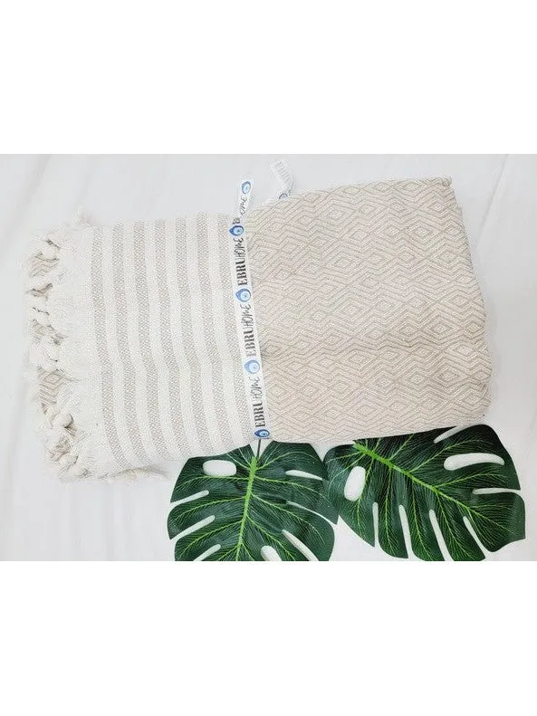 Throw Blanket XLarge Authentic Wave,Turkish cotton