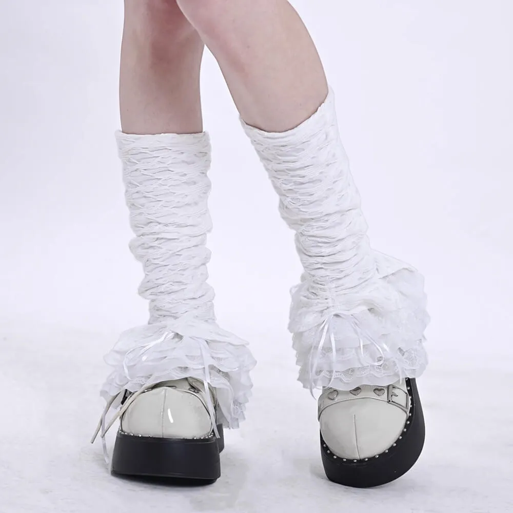 Tiered Ruffled Ballet-Inspired Flare Leg Warmers