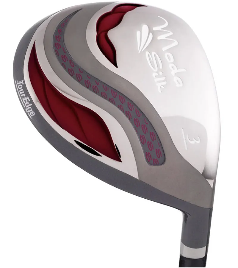 Tour Edge Moda Silk Womens Complete Golf Set - Cart Bag- Silver/Ruby