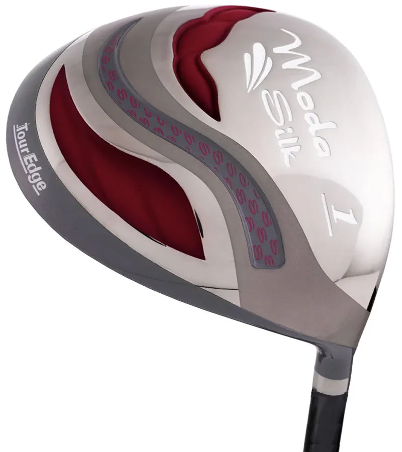 Tour Edge Moda Silk Womens Complete Golf Set - Cart Bag- Silver/Ruby