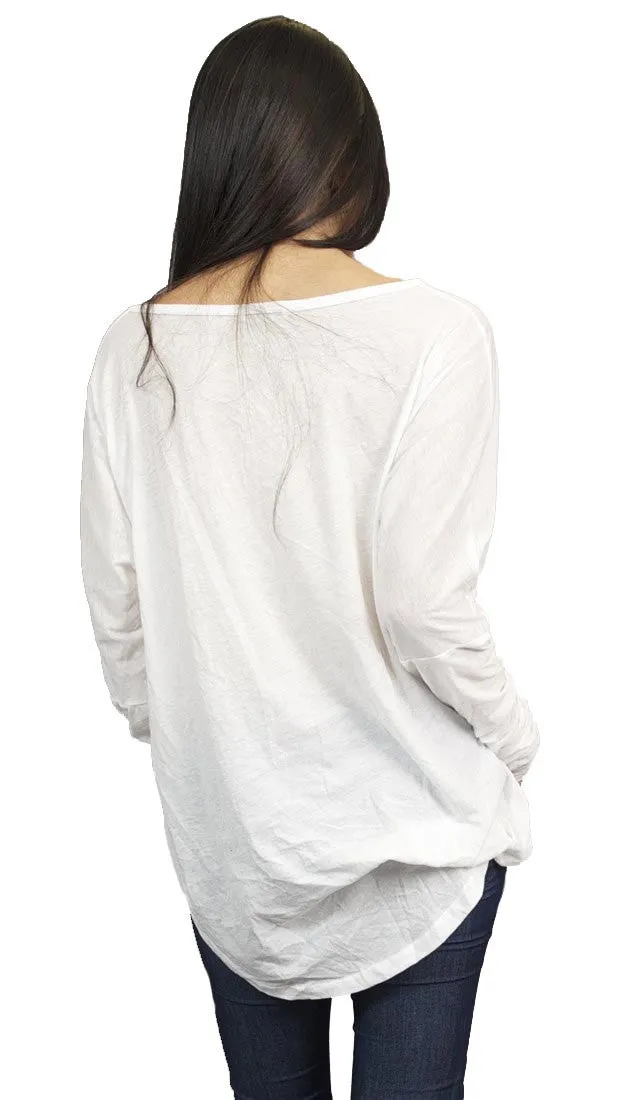 Toxxy Glamourous Long Sleeve Tee in Ivory