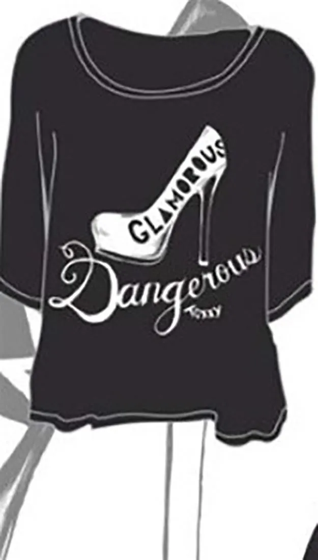 Toxxy Glamourous Short Sleeve Tee in Black