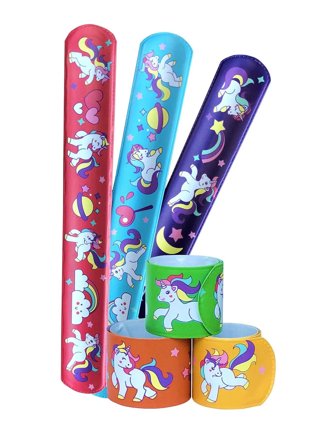 Unicorn Gifts for Girls - Unicorn Drawstring Backpack/Makeup Bag/Bracelet/Necklace/Hair Ties/Keychain/Sticker (Pink Flower 4)