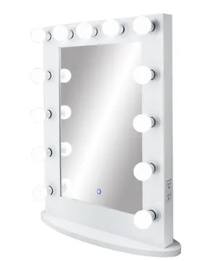Upright Lighted Hollywood Mirror with Dimmer :: IMPACT Series ------ Black or White