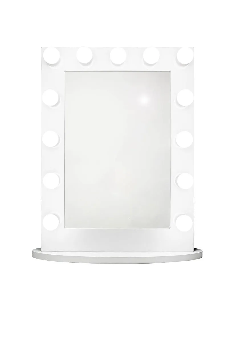 Upright Lighted Hollywood Mirror with Dimmer :: IMPACT Series ------ Black or White