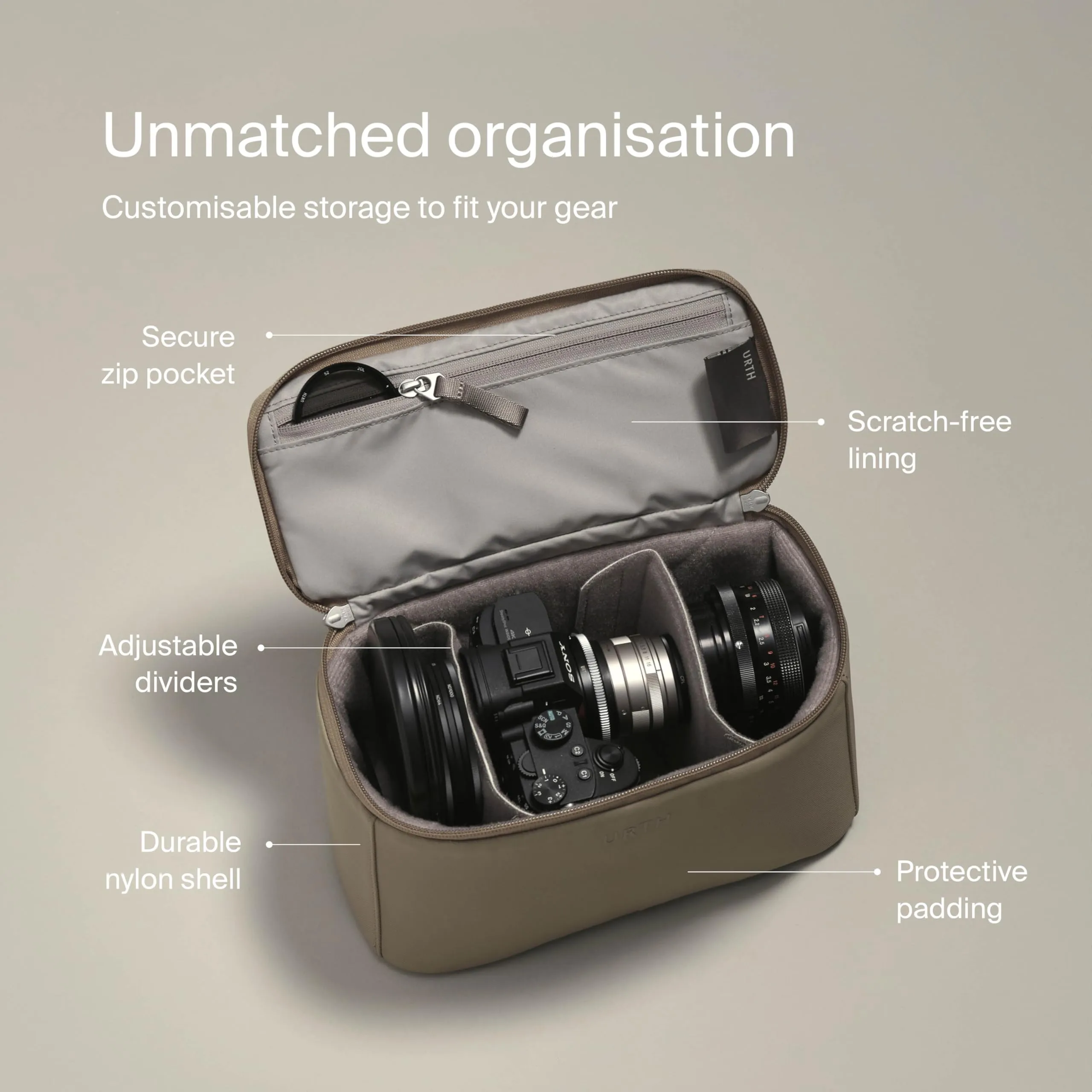 Urth Arkose Camera Insert (Beige)