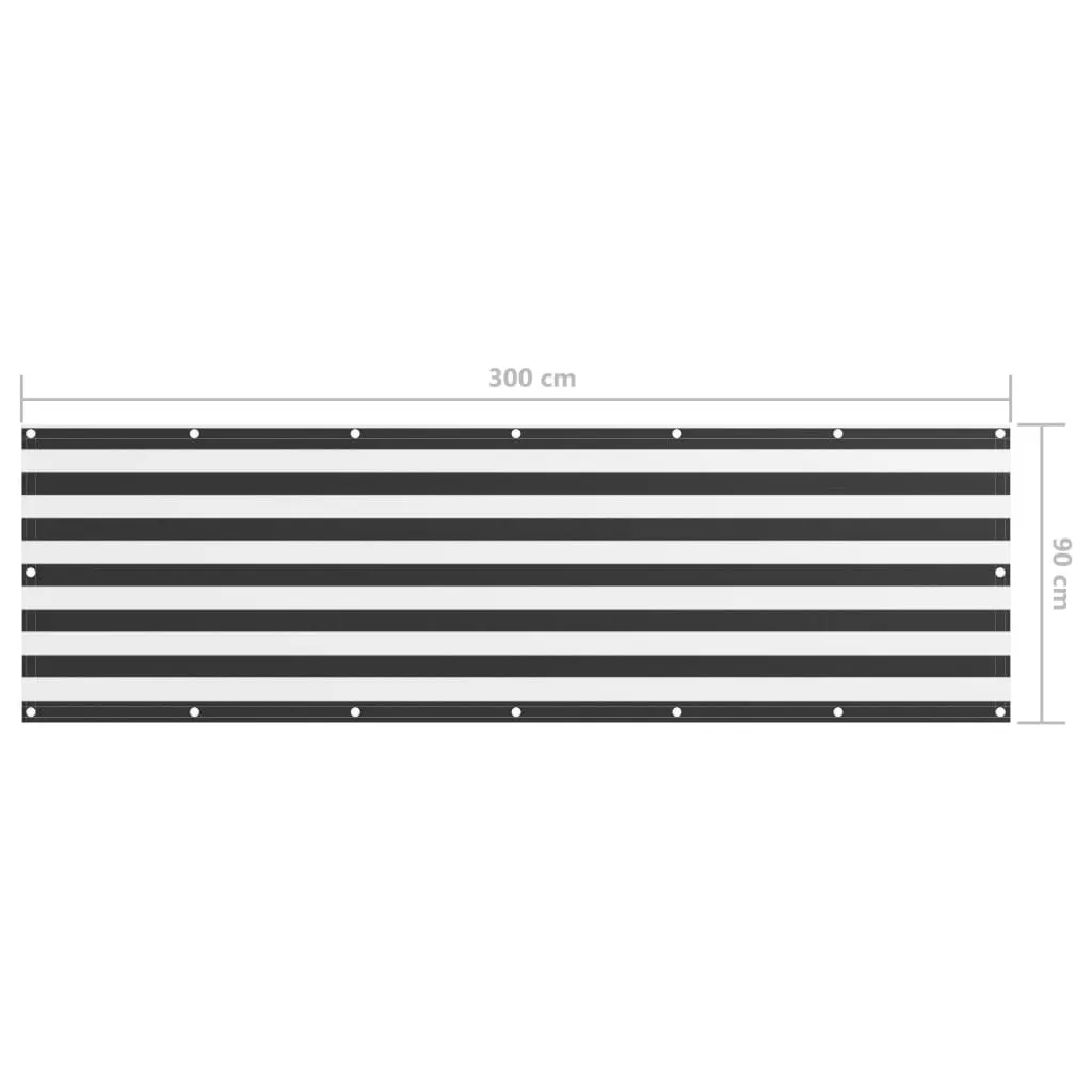 vidaXL Balcony Screen Anthracite and White 90x300 cm Oxford Fabric
