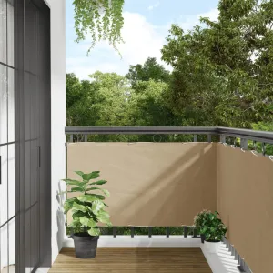 vidaXL Balcony Screen Beige 75x300 cm Oxford Fabric