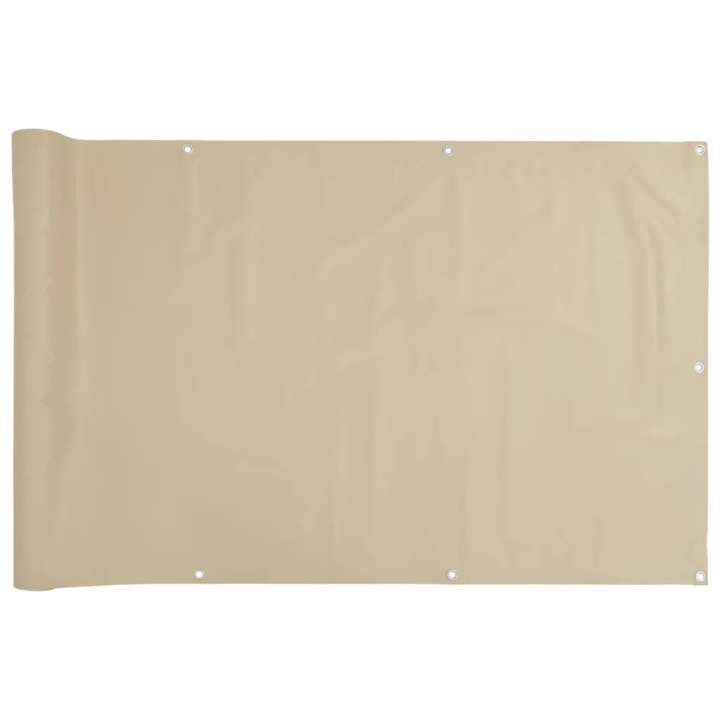 vidaXL Balcony Screen Beige 75x300 cm Oxford Fabric