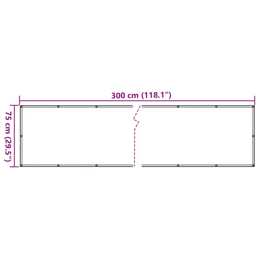 vidaXL Balcony Screen Beige 75x300 cm Oxford Fabric