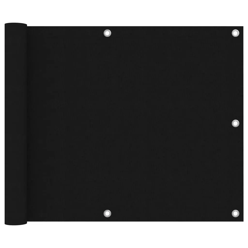 vidaXL Balcony Screen Black 75x500 cm Oxford Fabric