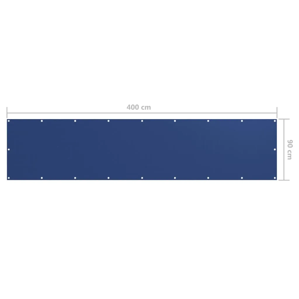 vidaXL Balcony Screen Blue 90x400 cm Oxford Fabric