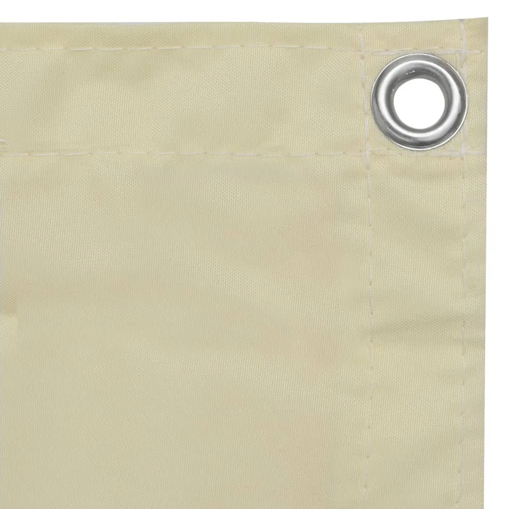 vidaXL Balcony Screen Cream 75x500 cm Oxford Fabric