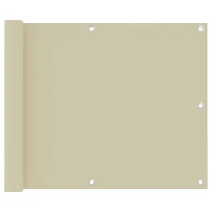 vidaXL Balcony Screen Cream 75x500 cm Oxford Fabric