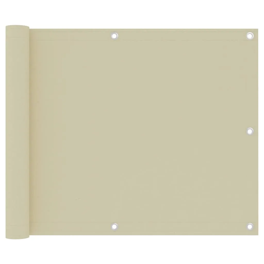 vidaXL Balcony Screen Cream 75x500 cm Oxford Fabric