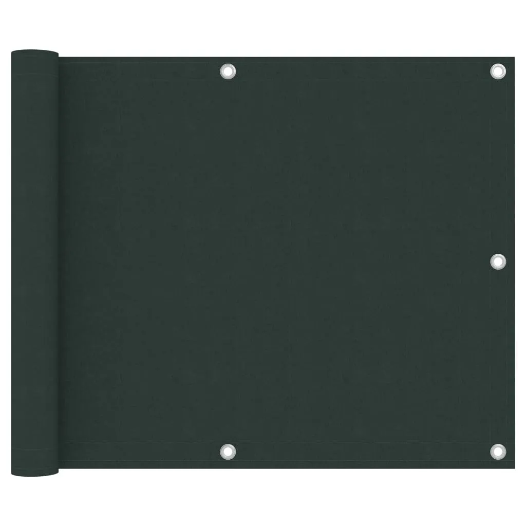 vidaXL Balcony Screen Dark Green 75x500 cm Oxford Fabric
