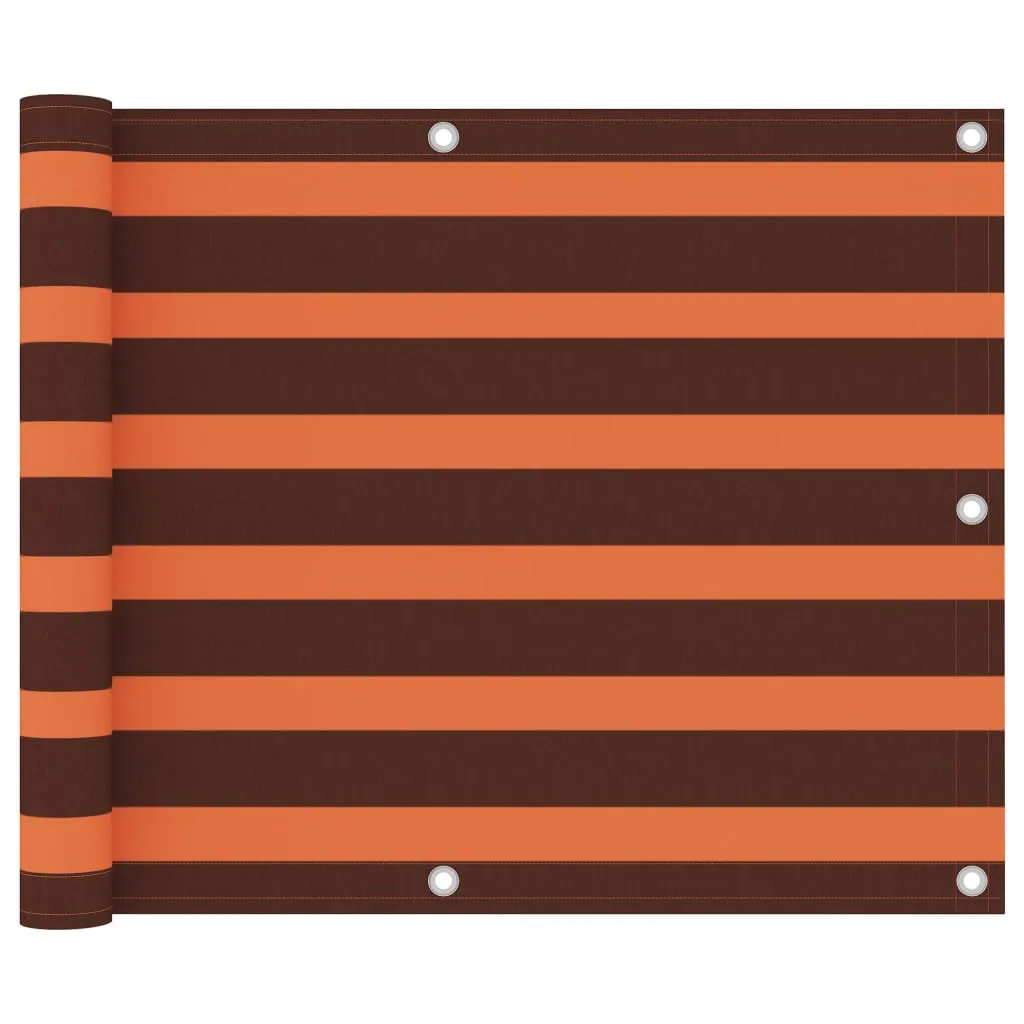 vidaXL Balcony Screen Orange and Brown 75x500 cm Oxford Fabric