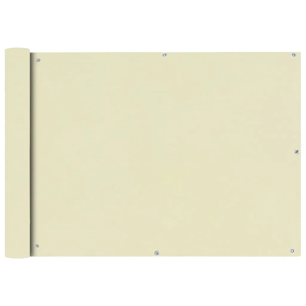 vidaXL Balcony Screen Oxford Fabric 75x600 cm Cream