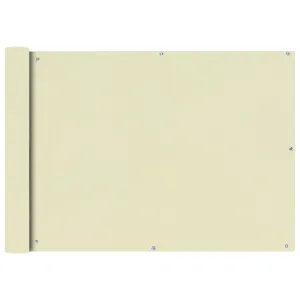 vidaXL Balcony Screen Oxford Fabric 75x600 cm Cream