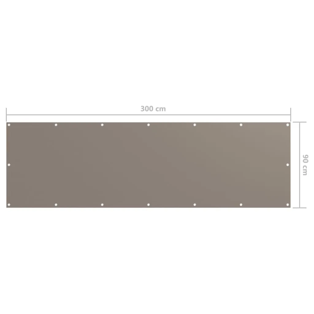 vidaXL Balcony Screen Taupe 90x300 cm Oxford Fabric