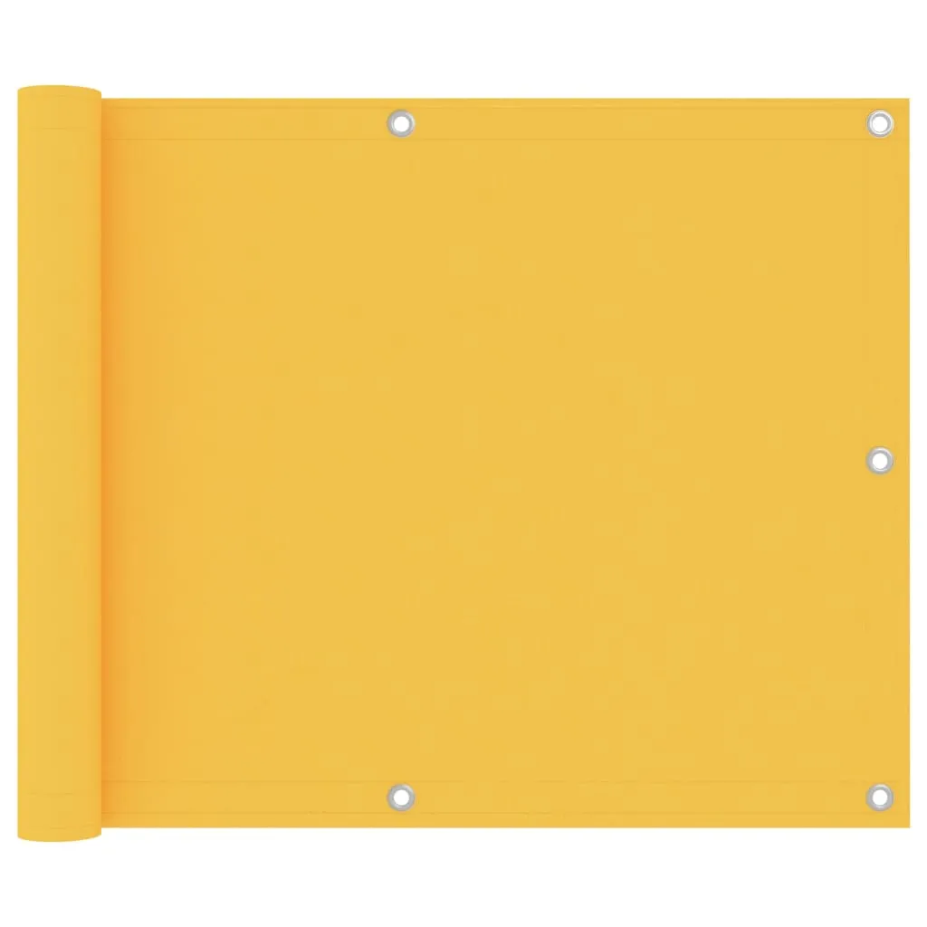 vidaXL Balcony Screen Yellow 75x300 cm Oxford Fabric