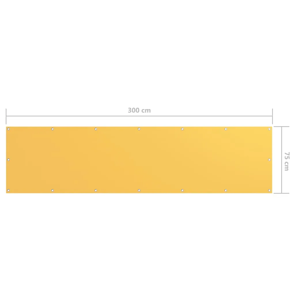 vidaXL Balcony Screen Yellow 75x300 cm Oxford Fabric