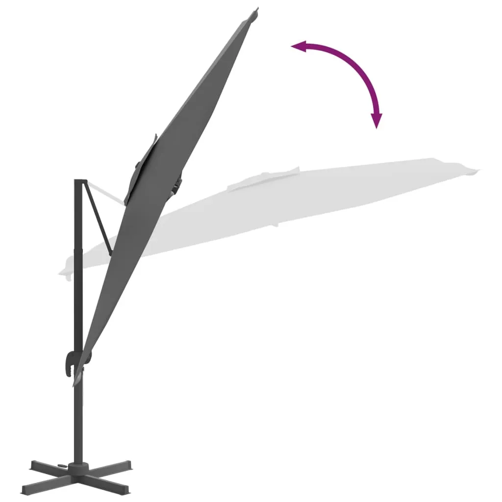 vidaXL Cantilever Garden Parasol with Aluminium Pole Anthracite 300x300 cm