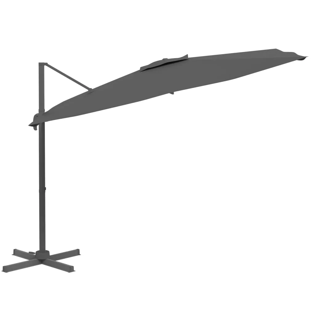 vidaXL Cantilever Garden Parasol with Aluminium Pole Anthracite 300x300 cm