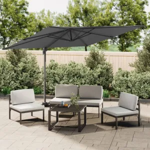 vidaXL Cantilever Garden Parasol with Aluminium Pole Anthracite 300x300 cm