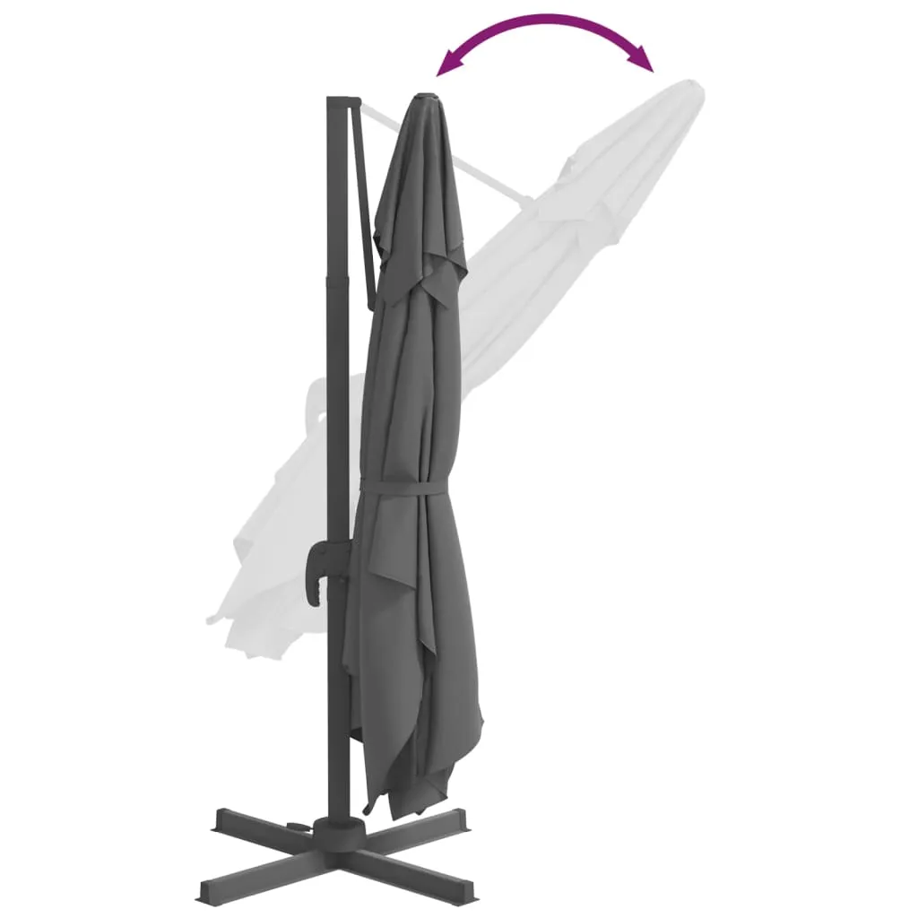 vidaXL Cantilever Garden Parasol with Aluminium Pole Anthracite 300x300 cm