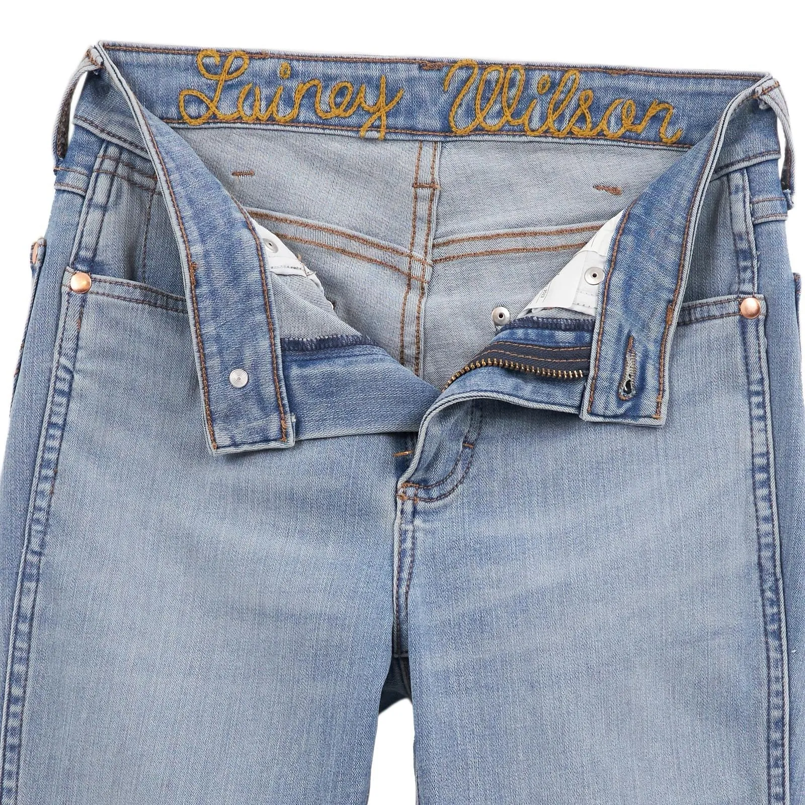 Wrangler x Lainey Wilson Raw Hem Boot Hugger Womans Jeans