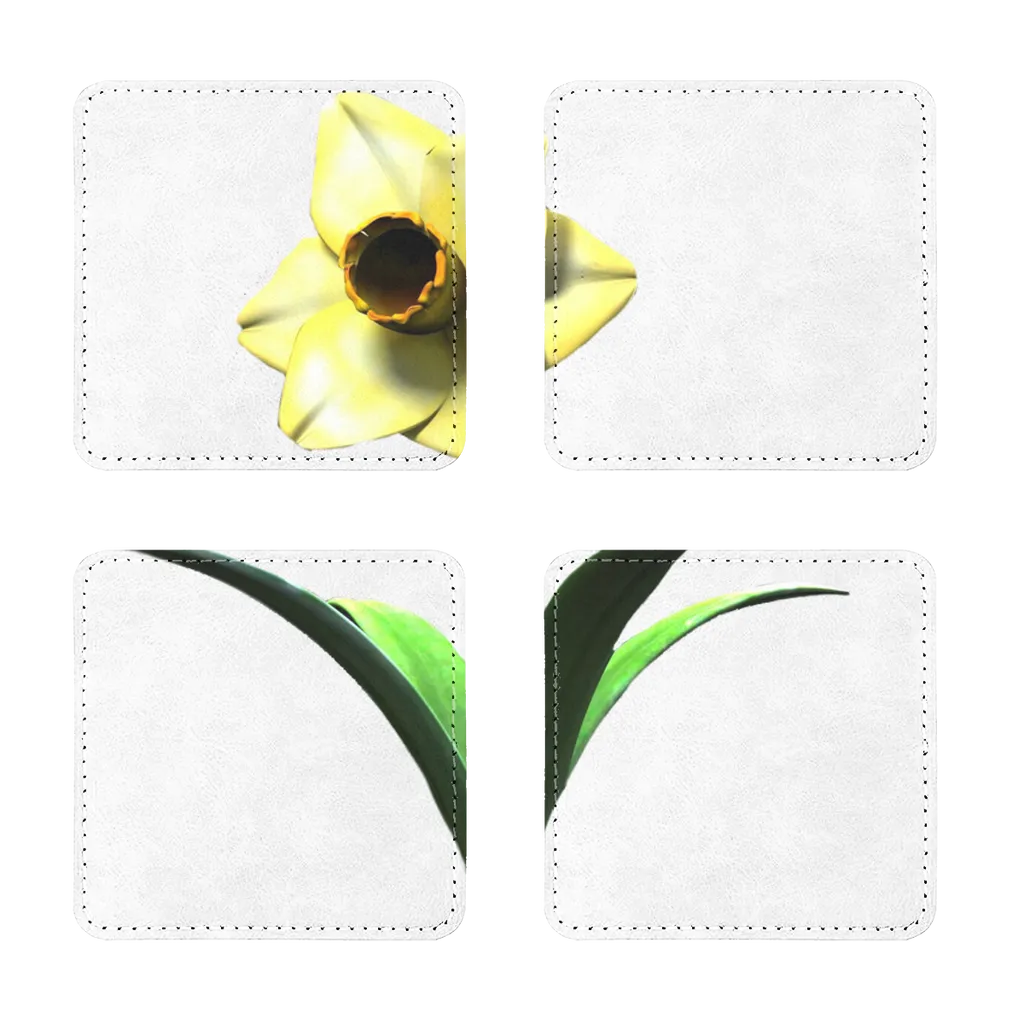 Yellow Flower Sublimation Coasters Pack of Four